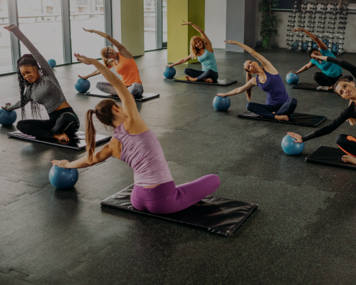 A pilates calss delivered at The Vault Gym at Winslade Park, Exeter